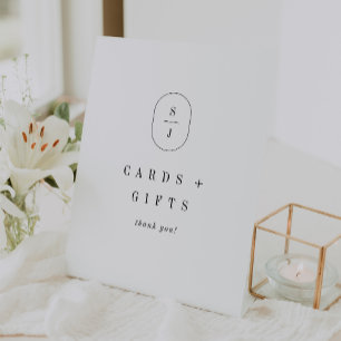 Signe De Table SHYLAH Simple Noir Blanc Mariage Cartes et Cadeaux