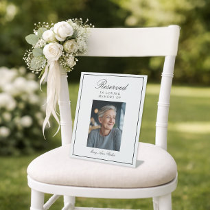 Signe De Table Siège Réservé Élégante Photo Mariage Mémorial