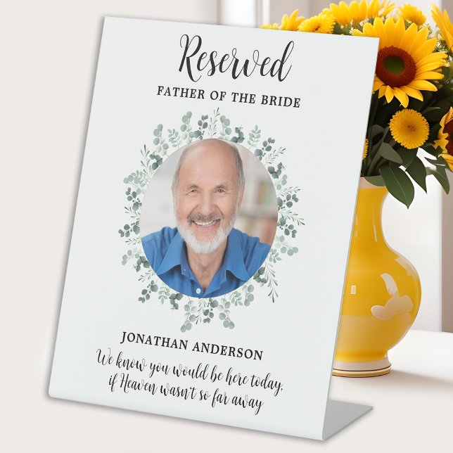 Signe De Table Siège réservé Photo Mariage commémoratif Eucalyptu (Créateur téléchargé)