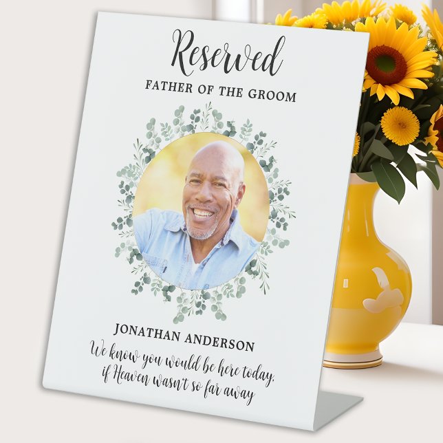 Signe De Table Siège réservé Photo Mariage de verdure Memorial (Créateur téléchargé)