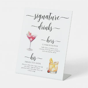 Signe De Table Signal boisson Leyton Modern Minimal Signature