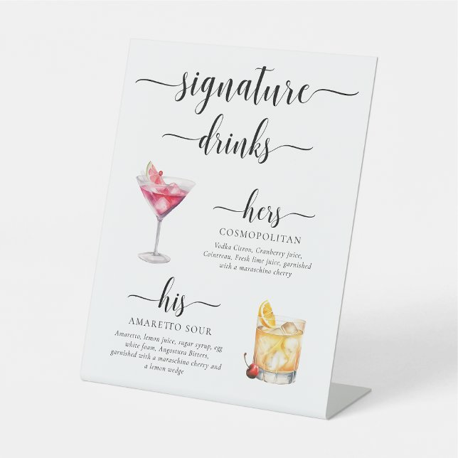 Signe De Table Signal boisson Leyton Modern Minimal Signature (Créateur téléchargé)