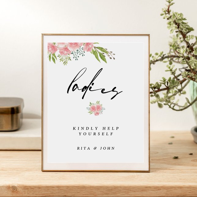 Signe De Table Signal Mariage de salle de bain Carnation Boho Flo (Créateur téléchargé)