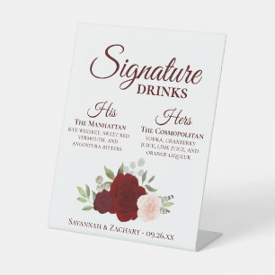 Signe De Table Signature Boissons Bourgogne Red Blush Mariage Ros