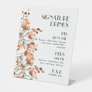 Signe De Table Signature Boissons Burnt Orange Floral Mariage