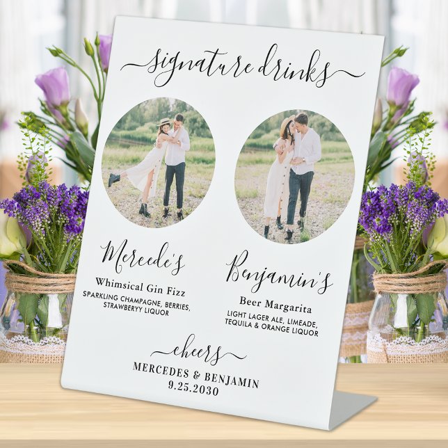 Signe De Table Signature Boissons Élégante barre de Mariage photo (Créateur téléchargé)