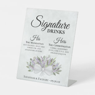 Signe De Table Signature Boissons Lavande & Eucalyptus Mariage