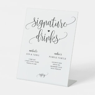 Signe De Table Signature Boissons Mariage Signet Calligraphie rus
