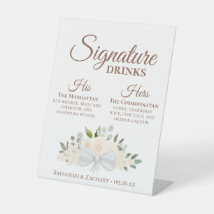 Signe De Table Signature Boissons Pale Blush Peach Floral Mariage