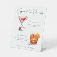 Signature Boissons Poster moderne noir & blanc