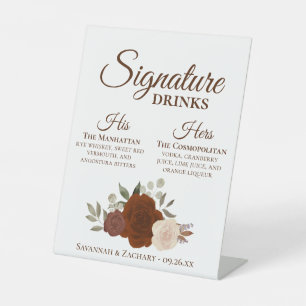 Signe De Table Signature Boissons Rouille Orange Mariage Rose