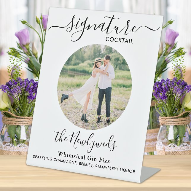 Signe De Table Signature Cocktail Personnalisé Photo Mariage Bar  (Créateur téléchargé)