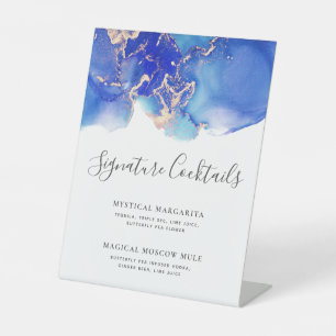 Signe De Table Signature Cocktails Abstrait Bar Menu Mariage