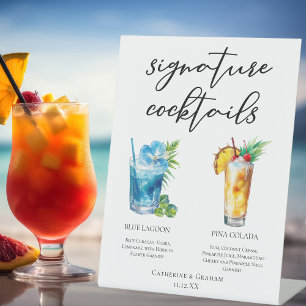 Signe De Table Signature Cocktails Beach Wedding Menu