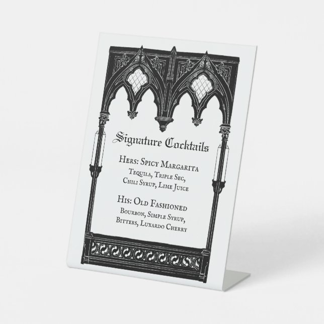 Signe De Table Signature Cocktails Pedestal Sign (Recto)