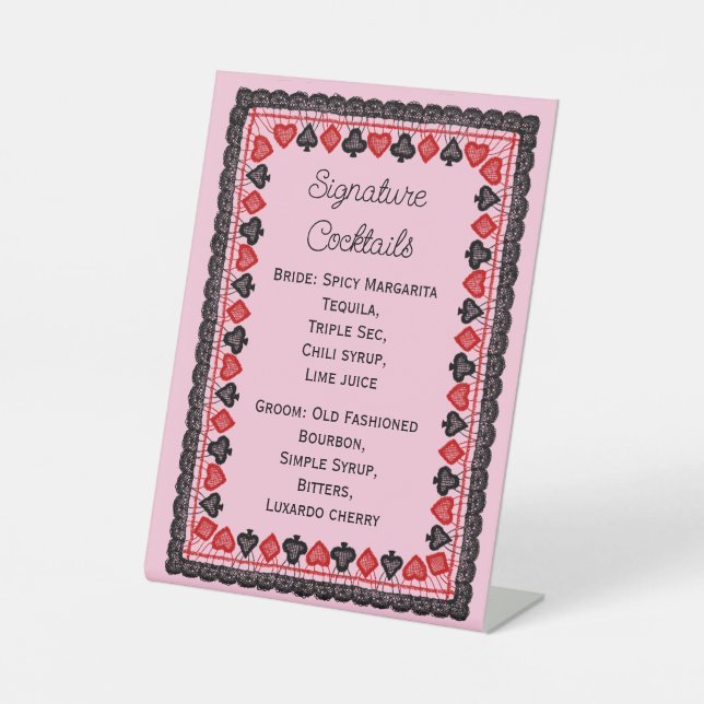 Signe De Table Signature Cocktails Pedestal Sign (Recto)