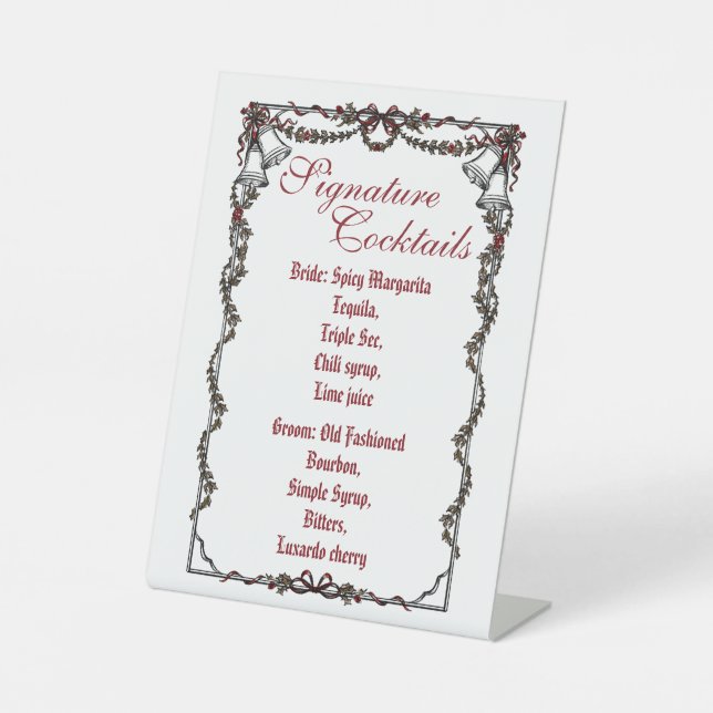 Signe De Table Signature Cocktails Pedestal Sign (Recto)