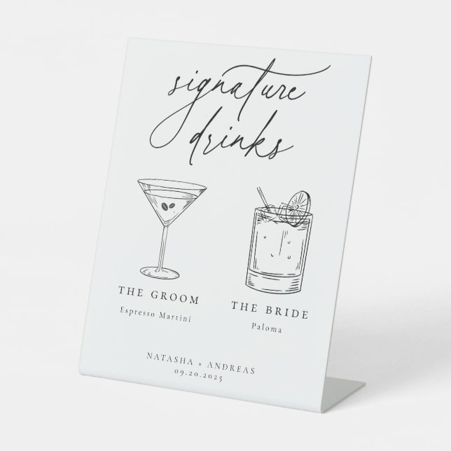 Signe De Table Signature contemporaine Boissons Signal Pedestal (Recto)