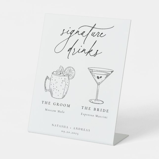 Signe De Table Signature contemporaine Boissons Signal Pedestal (Recto)