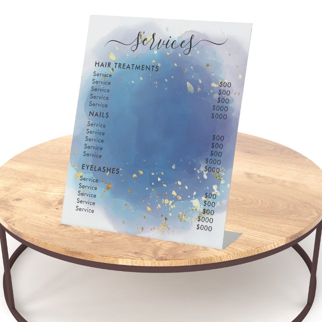 Signe De Table Signature holographique Script moderne Parties sci (Holographic Signature Script Modern Glam Glitter Pedestal Sign
)
