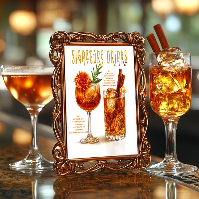 Signe De Table Signature Mariage Druid Hills Boissons Signal (Autumn Druid Hills Signature Drinks Menu )
