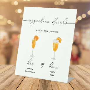 Signe De Table signature moderne boissons signet mariage