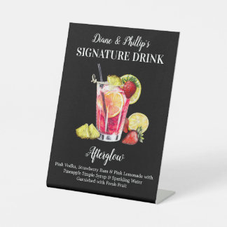 Signe De Table Signature personnalisée Boire Rhum Boisson Tropica