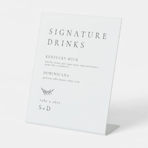 Signe De Table Signature simple minimaliste Boissons Signal Maria