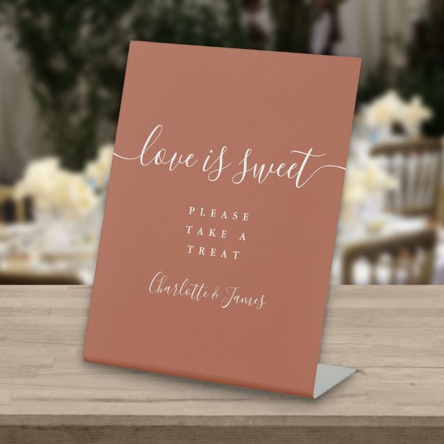 Signe De Table Signature Terracotta Script L'Amour est un Favor d (Créateur téléchargé)