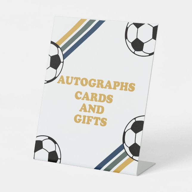 Signe De Table Signatures d'anniversaire de football (Recto)
