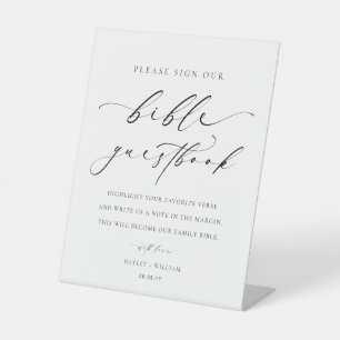 Signe De Table Signez Notre Mariage biblique Livre d'or
