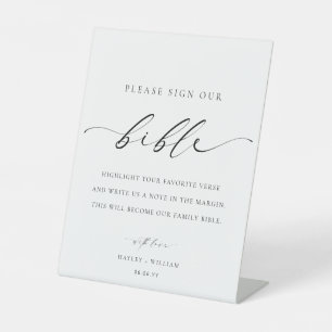 Signe De Table Signez Notre Mariage biblique Livre d'or