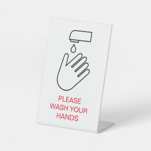 Signe De Table S'il vous plaît, lavez vos mains Avis d'hygiène