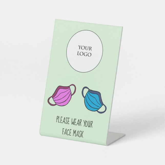 Signe De Table S'il vous plaît porter votre masque avec le logo d (Recto)