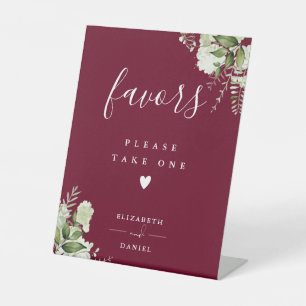 Signe De Table S'il vous plaît Prendre une faveur Bourgogne Flora