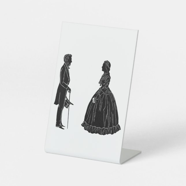 Signe De Table silhouette d'abraham lincoln et de mary todd linco (Recto)