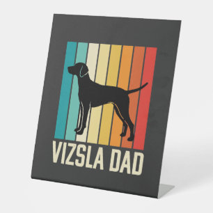 Signe De Table Silhouette de chien papa Vizsla rétro
