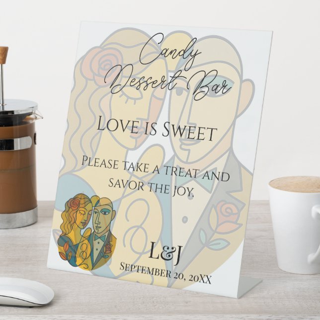 Signe De Table Silhouette moderne artistique Mariage Candy Desser (In SItu)