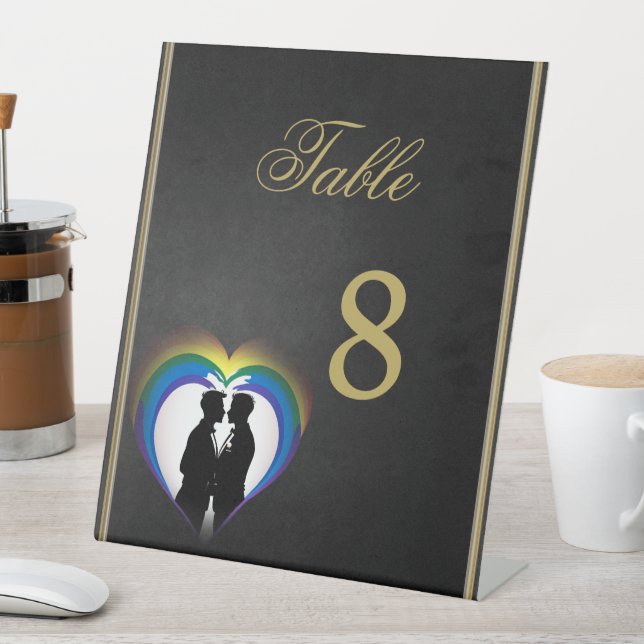 Signe De Table Silhouettes homosexuelles élégantes. (In SItu)