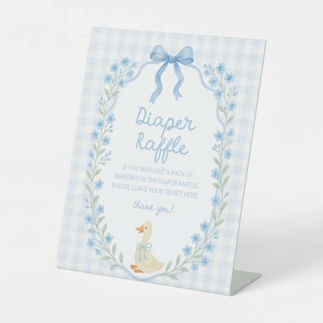 Signe De Table Silly Little Goose Baby Shower Diaper Raffle (Recto)