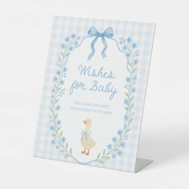 Signe De Table Silly Little Goose Baby Shower Wishes for Baby (Recto)
