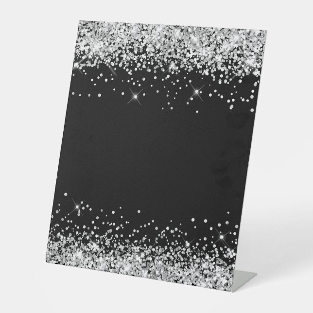 Signe De Table Silver Glitter Black Blank (Recto)