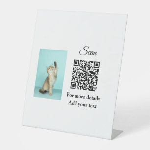 Signe De Table Simple animal name details QR code add text photo