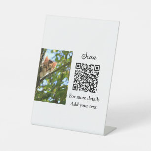 Signe De Table Simple animal name details QR code add text photo