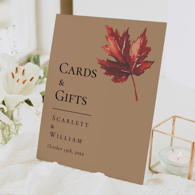 Signe De Table Simple Automne Terracotta Cartes de Mariage et Cad (Créateur téléchargé)