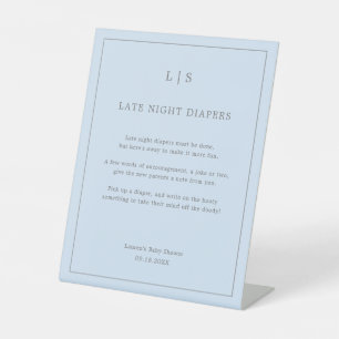 Signe De Table Simple Blue Late Night Diapeurs Baby shower Jeu