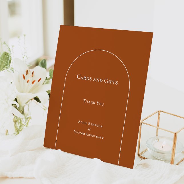 Signe De Table Simple Boho Arch Terracotta Cartes de Mariage et C (Créateur téléchargé)