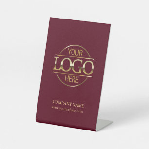 Signe De Table Simple Burgundy Corporate Company Logo d'entrepris