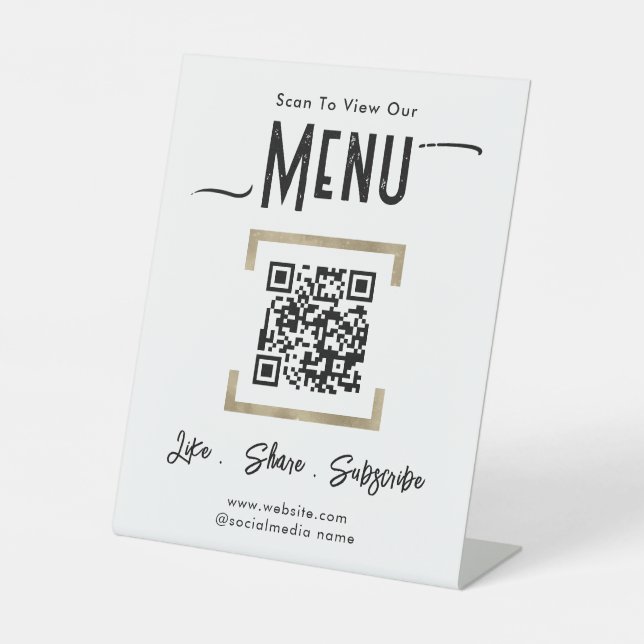 Signe De Table Simple Business Menu Connect Piedestal Sign (Recto)