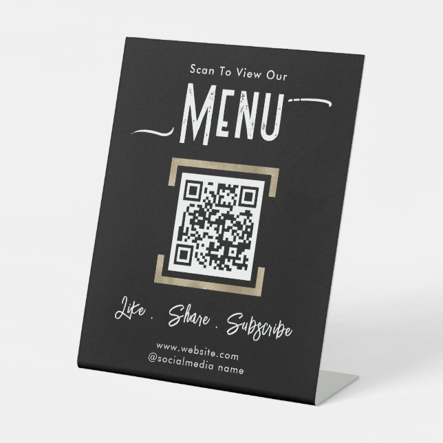 Signe De Table Simple Business Menu Connect Piedestal Sign (Recto)